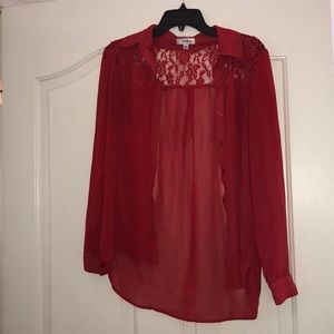Flowy bright cherry blouse